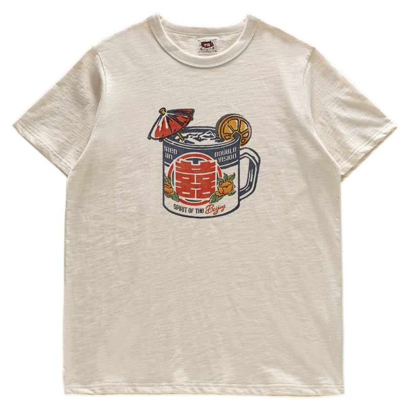 夏天　中華レトロTシャツ